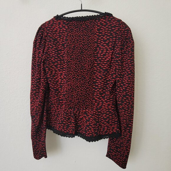 Reformation Nikky Top Blouse - French Kiss Red Black Size 2 - Picture 6 of 12